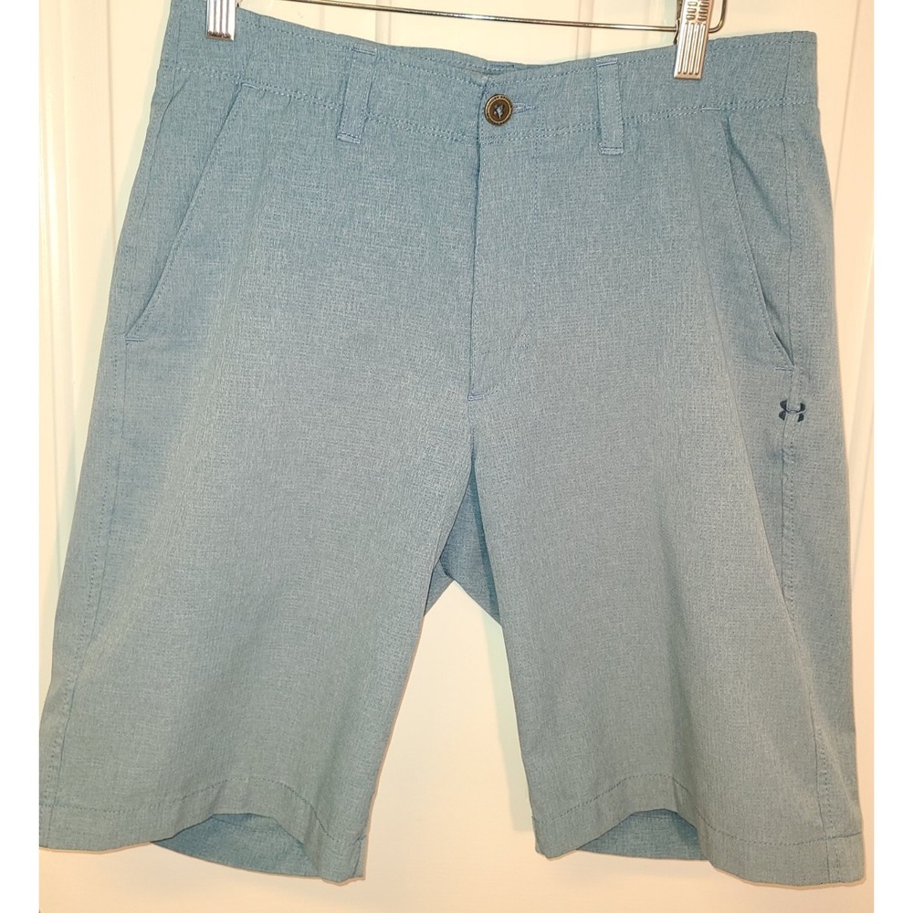 Under Armour Shorts Men 32 Blue Golf Chino HeatGear Performance Casual 10 inseam